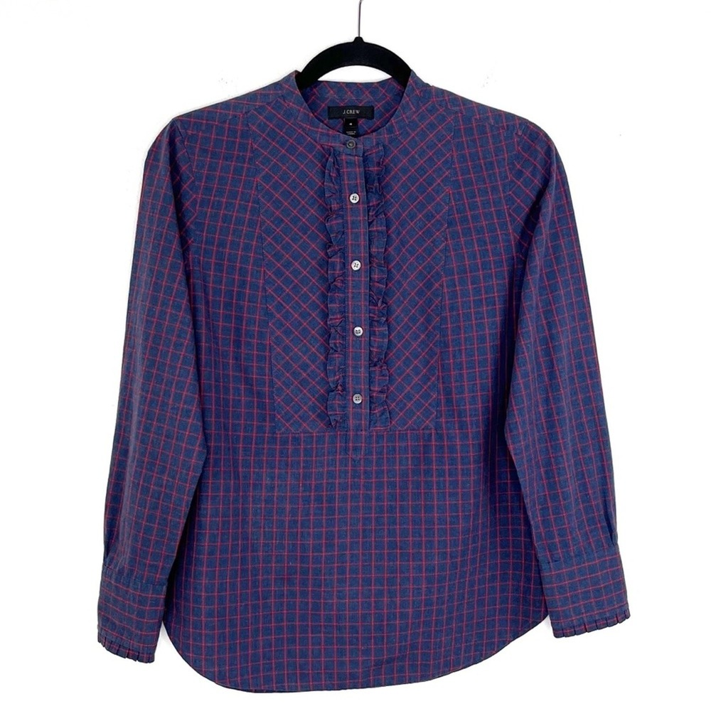 J. Crew Top 4 Ruffles Button Cottagecore Dark Academia Old School